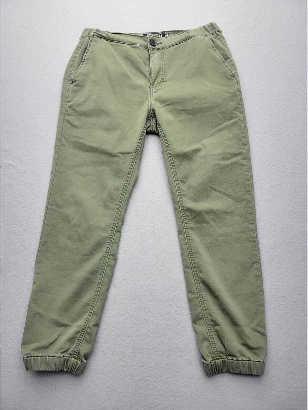 Ezekiel Women's Pants Size 32 Green Mid Rise Chino Solid Knit Cotton Blend